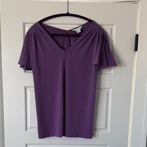 Liz Claiborne Deep Purple Short Sleeve Top